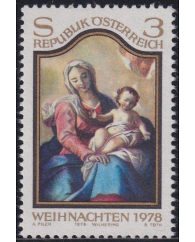 F-EX38387 AUSTRIA MNH 1978 CHRISTMAS NAVIDAD ART MADONNA PAINTING RENASSENCE.