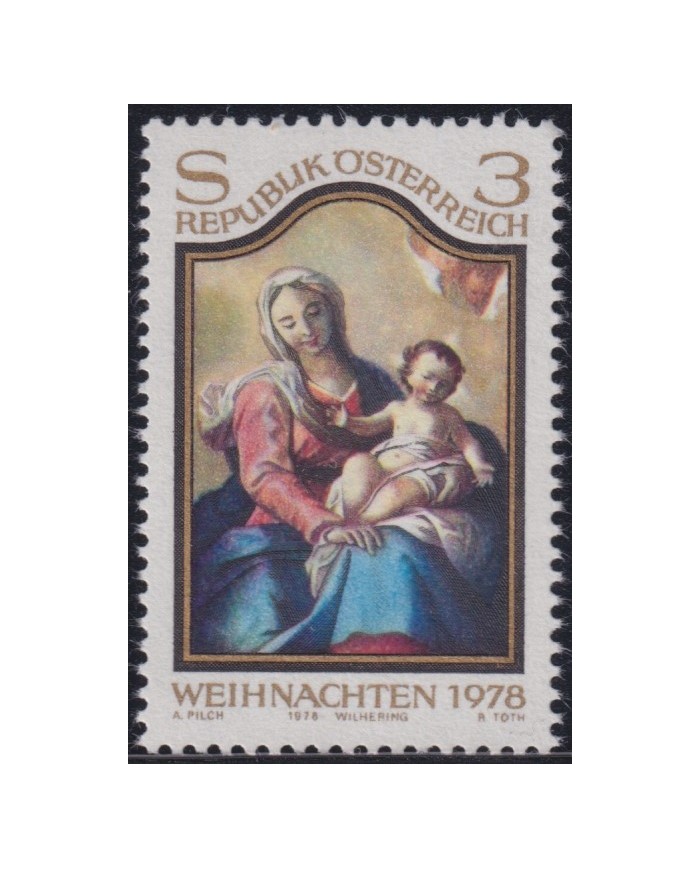 F-EX38387 AUSTRIA MNH 1978 CHRISTMAS NAVIDAD ART MADONNA PAINTING RENASSENCE.