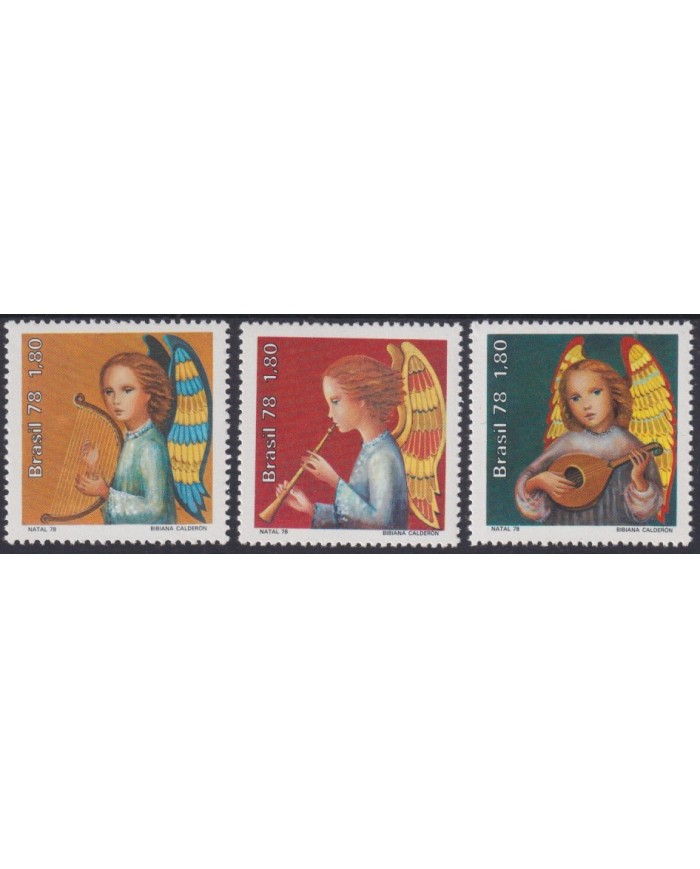 F-EX38393 BRAZIL BRASIL MNH 1978 CHRISTMAS NAVIDAD ANGELS DRAWING RELIGION.