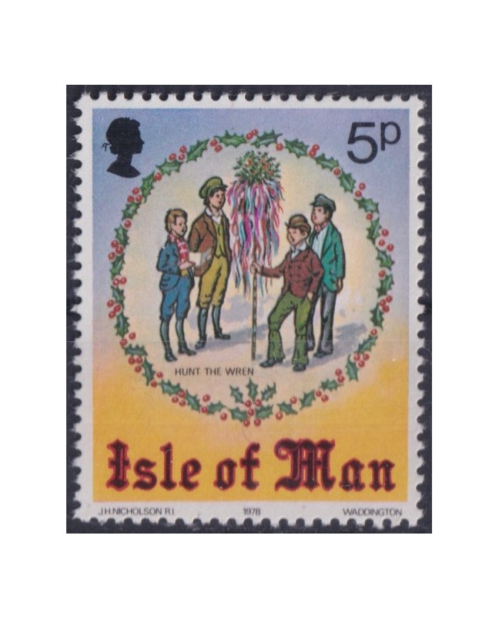F-EX38401 MAN IS MNH 1978 CHRISTMAS NAVIDAD ART DRAWING RELIGION.