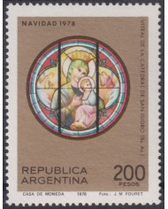 F-EX38402 ARGENTINA MNH 1978 CHRISTMAS NAVIDAD ART MADONNA STAINED GLASS.
