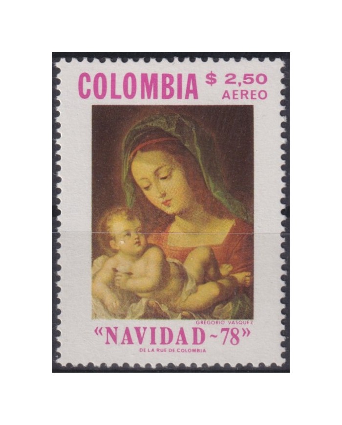 F-EX38404 COLOMBIA MNH 1978 CHRISTMAS NAVIDAD ART MADONNA GREGORIO VASQUEZ.