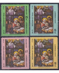 F-EX38406 EL SALVADOR  MNH 1978 CHRISTMAS NAVIDAD ART MADONNA STAINED GLASS.