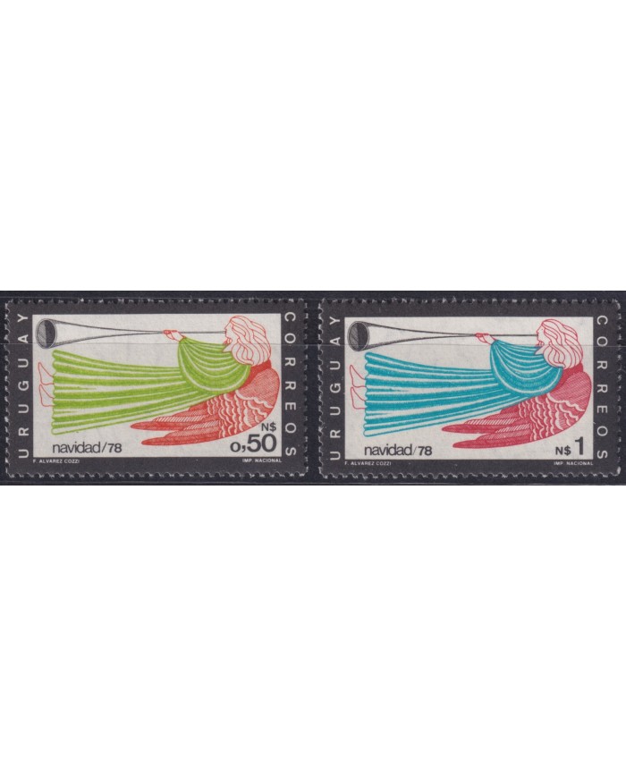 F-EX38412 URUGUAY MNH 1978 CHRISTMAS NAVIDAD ANGELS ART DRAWING RELIGION.