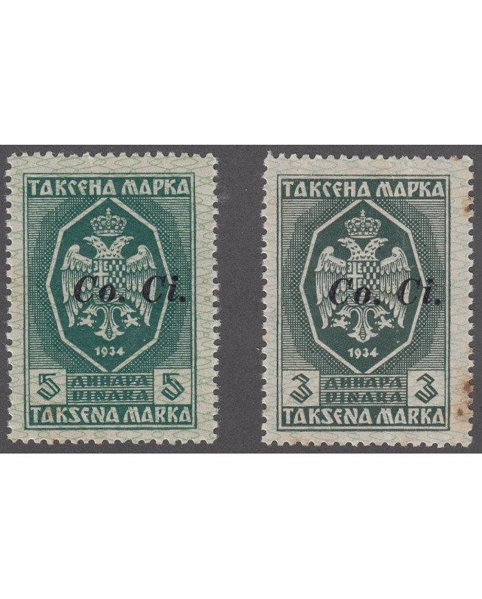 F-EX9261 ITALY ITALIA LUBIANA YUGOSLAVIA Co. Ci. 1934. ONE STAMP DAMAGE.