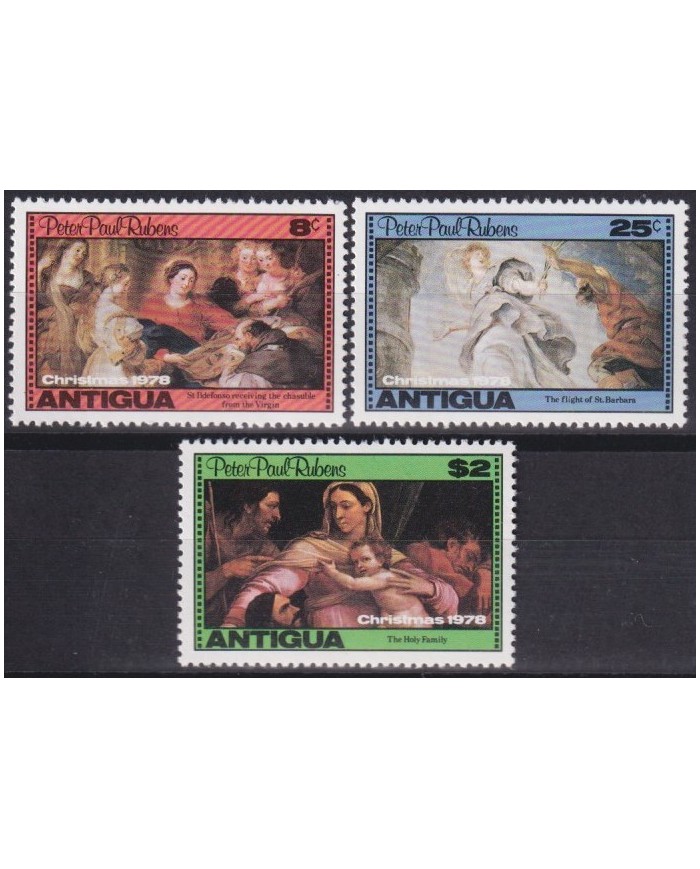 F-EX38423 ANTIGUA MNH 1978 CHRISTMAS NAVIDAD ART MADONNA RUBENS PAINTING RENASSENCE.