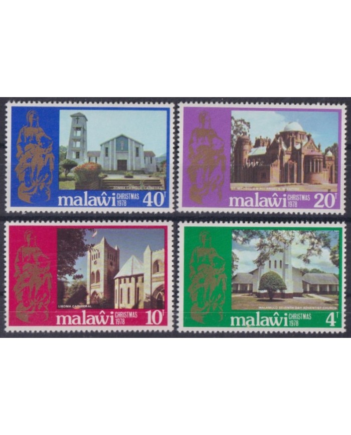 F-EX38427 MALAWI MNH 1978 CHRISTMAS NAVIDAD CHURCH ARCHITECTURE RELIGION.