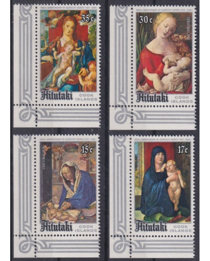 F-EX38428 AITUTAKI MNH 1978 CHRISTMAS NAVIDAD ART MADONNA DURER PAINTING RENASSENCE.