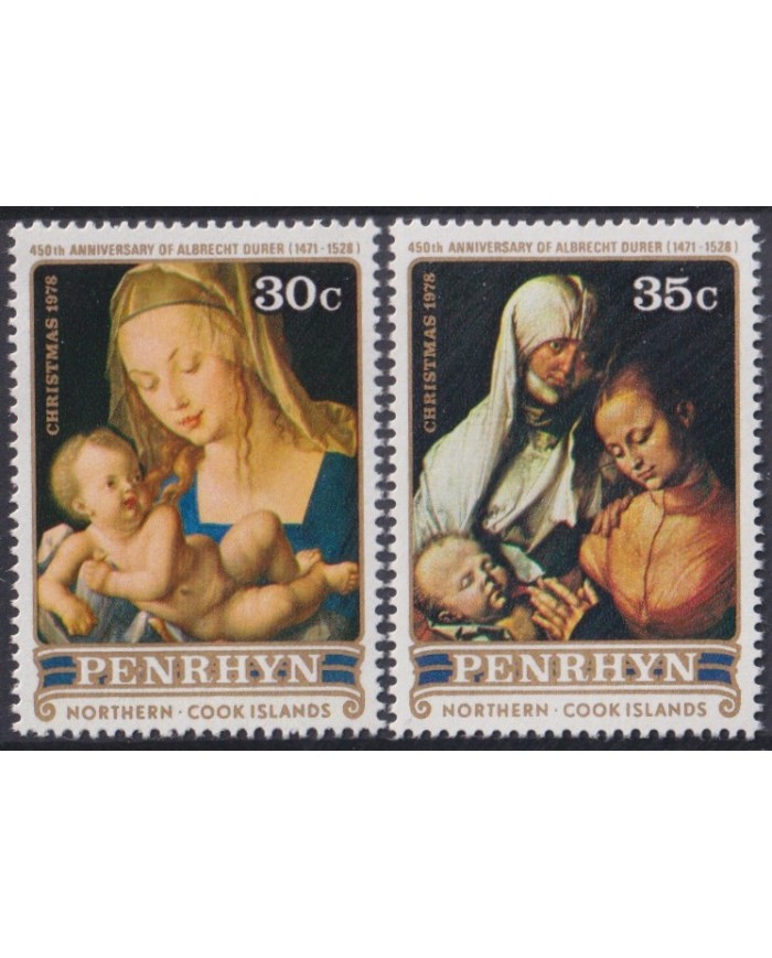 F-EX38430 COOK IS MNH 1978 CHRISTMAS NAVIDAD ART MADONNA DURER PAINTING RENASSENCE.