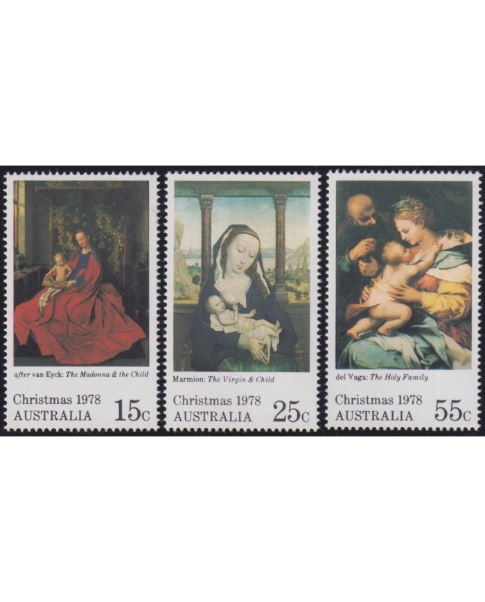 F-EX38436 AUSTRALIA MNH 1978 CHRISTMAS NAVIDAD ART MADONNA VAN EYCK MARMION PAINTING RENASSENCE.