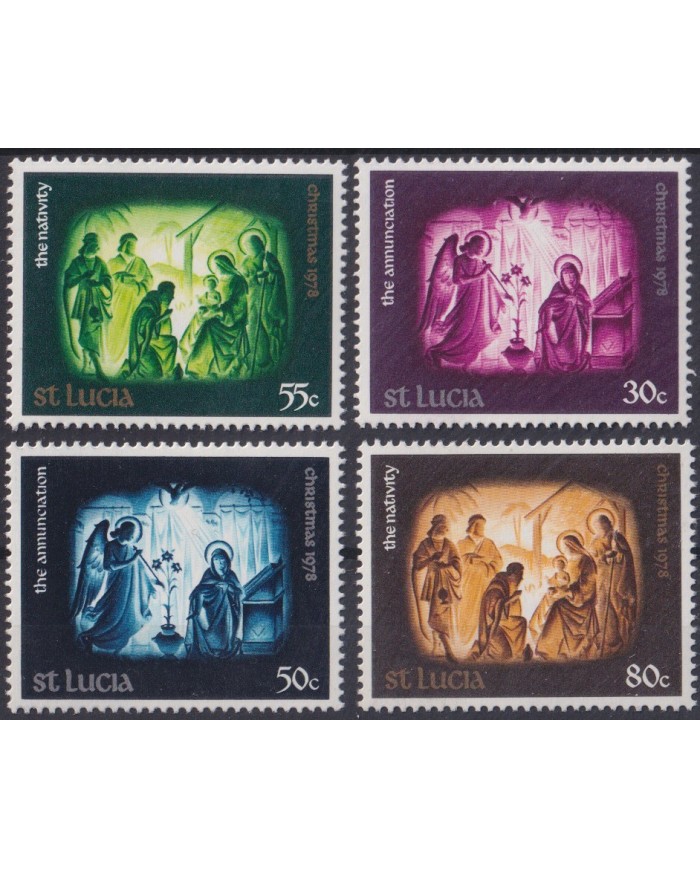 F-EX38442 ST LUCIA MNH 1978 CHRISTMAS NAVIDAD ART DRAWING RELIGION.