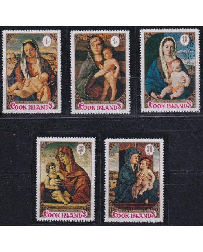 F-EX38463 COOK MNH 1971 CHRISTMAS NAVIDAD ART MADONNA PAINTING RENASSENCE.