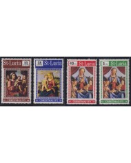 F-EX38468 ST LUCIA MNH 1971 CHRISTMAS NAVIDAD ART MADONNA ANDREA VERROCCHIO PAINTING RENASSENCE.