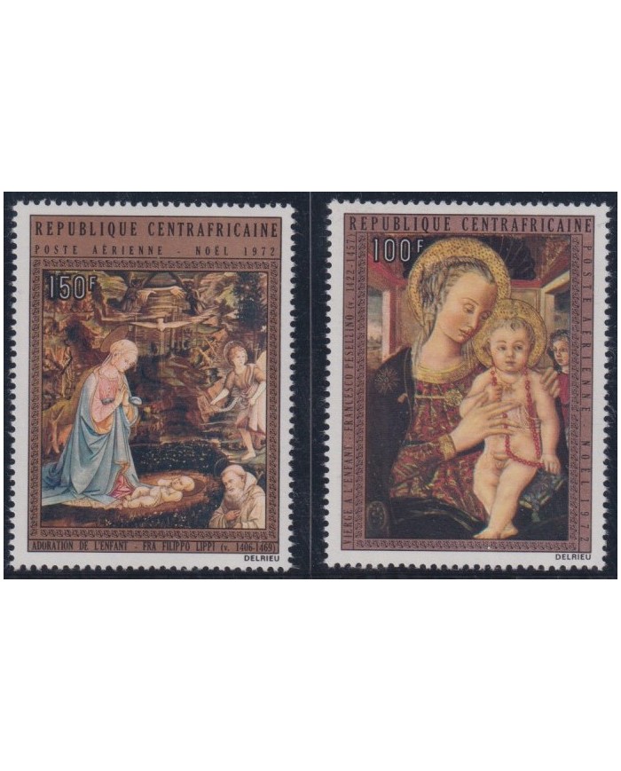 F-EX38472 CENTRAL AFRICA MNH 1972 CHRISTMAS NAVIDAD ART MADONNA FILIPPO LIPPI PAINTING RENASSENCE.