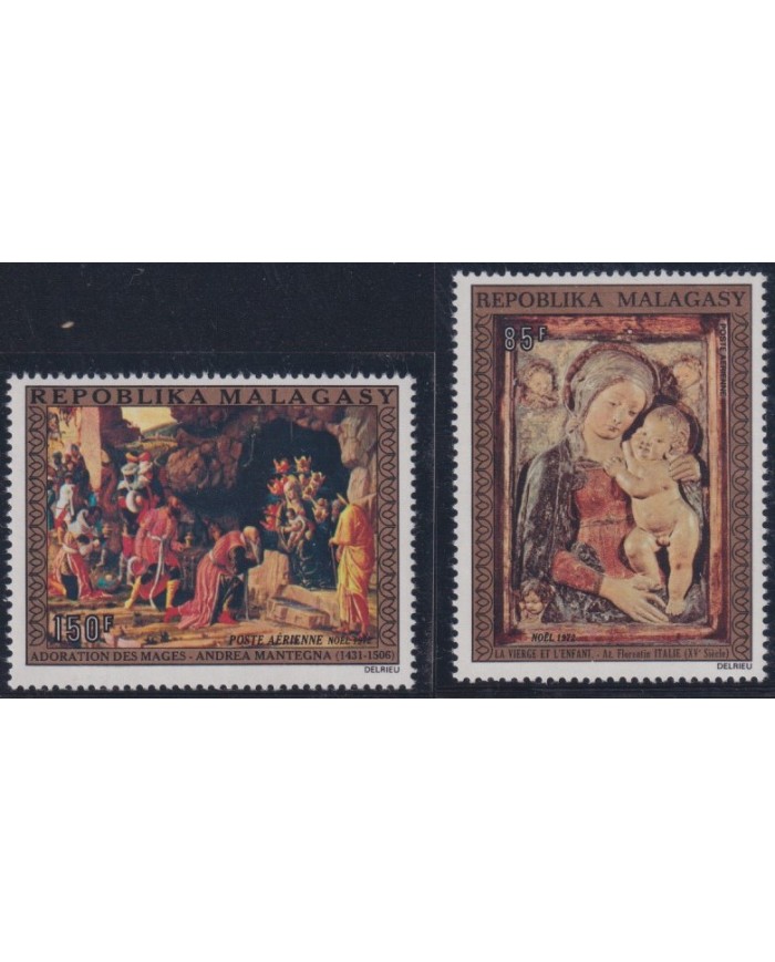 F-EX38473 MADAGASCAR MNH 1972 CHRISTMAS NAVIDAD ART MADONNA ANDREA MANTEGNA PAINTING RENASSENCE.