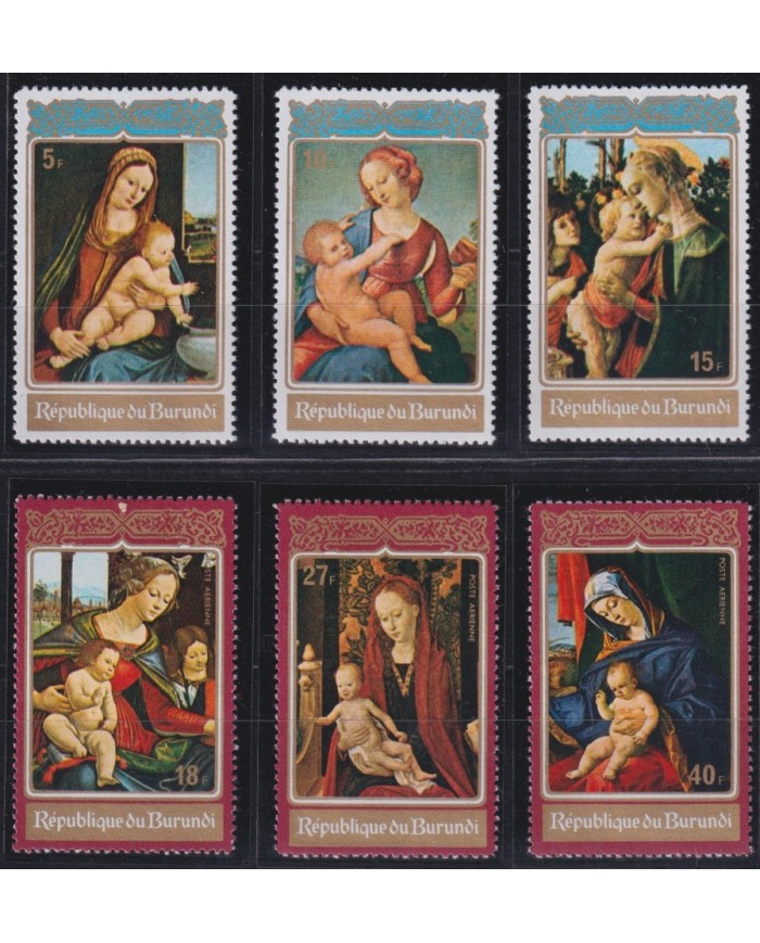 F-EX38474 BURUNDI MNH 1972 CHRISTMAS NAVIDAD ART MADONNA PAINTING RENASSENCE.