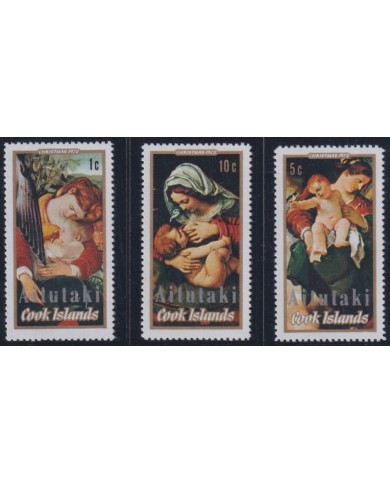F-EX38478 AITUTAKI MNH 1972 CHRISTMAS NAVIDAD ART RENAISSANCE MADONNA.