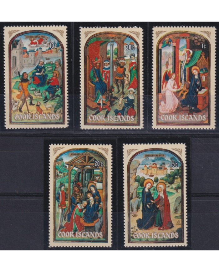 F-EX38483 COOK MNH 1973 CHRISTMAS NAVIDAD ART MEDIEVAL MADONNA PAINTING.