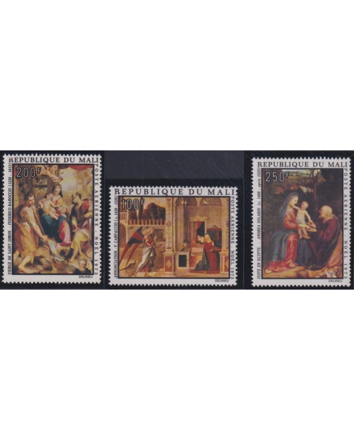 F-EX38486 MALI MNH 1973 CHRISTMAS NAVIDAD ART BAROCCIO CARPACCIO MADONNA PAINTING.
