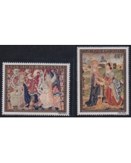 F-EX38490 GABON MNH 1974 CHRISTMAS NAVIDAD ART TAPESTRIES BEUNE MADONNA PAINTING.