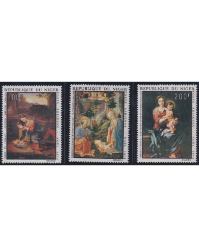 F-EX38491 NIGER MNH 1974 CHRISTMAS NAVIDAD ART MURILLO CORREGGIO FILIPPO LIPPI MADONNA PAINTING.