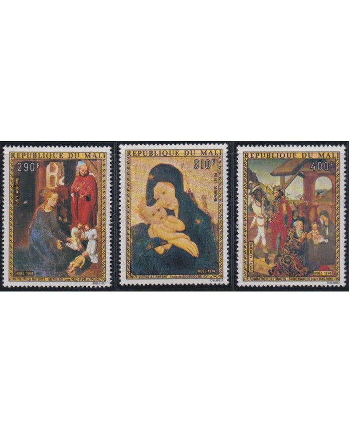 F-EX38493 MALI MNH 1974 CHRISTMAS NAVIDAD SCHONGAUER MEMLING MADONNA PAINTING.