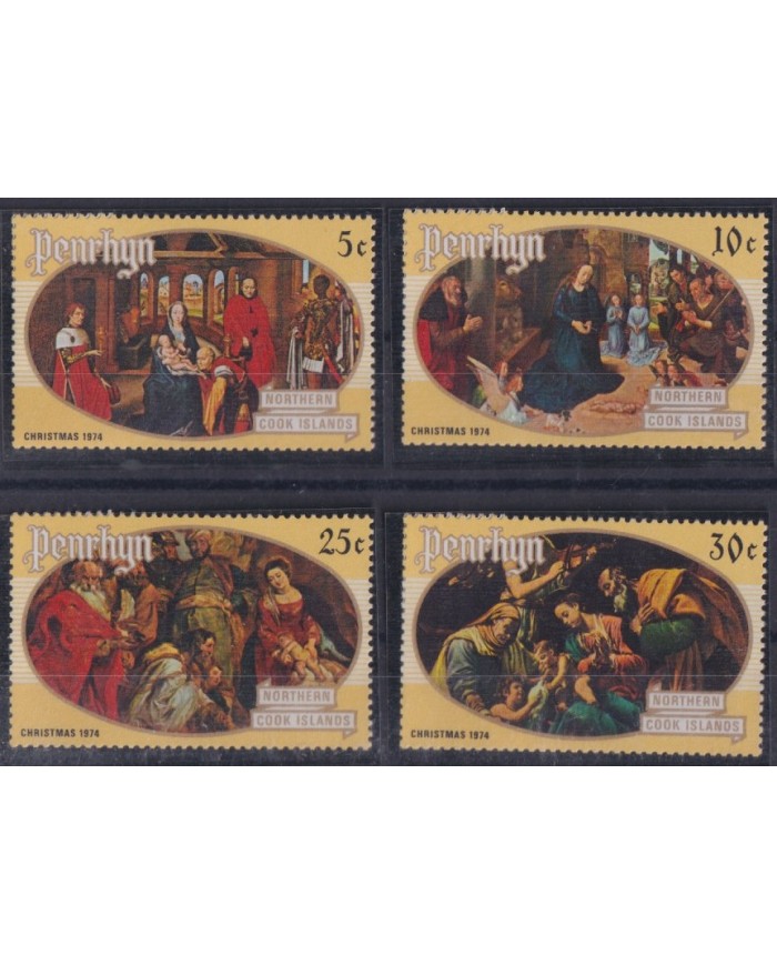 F-EX38500 PENRHYN MNH 1974 CHRISTMAS NAVIDAD RENAISSENCE MADONNA PAINTING.