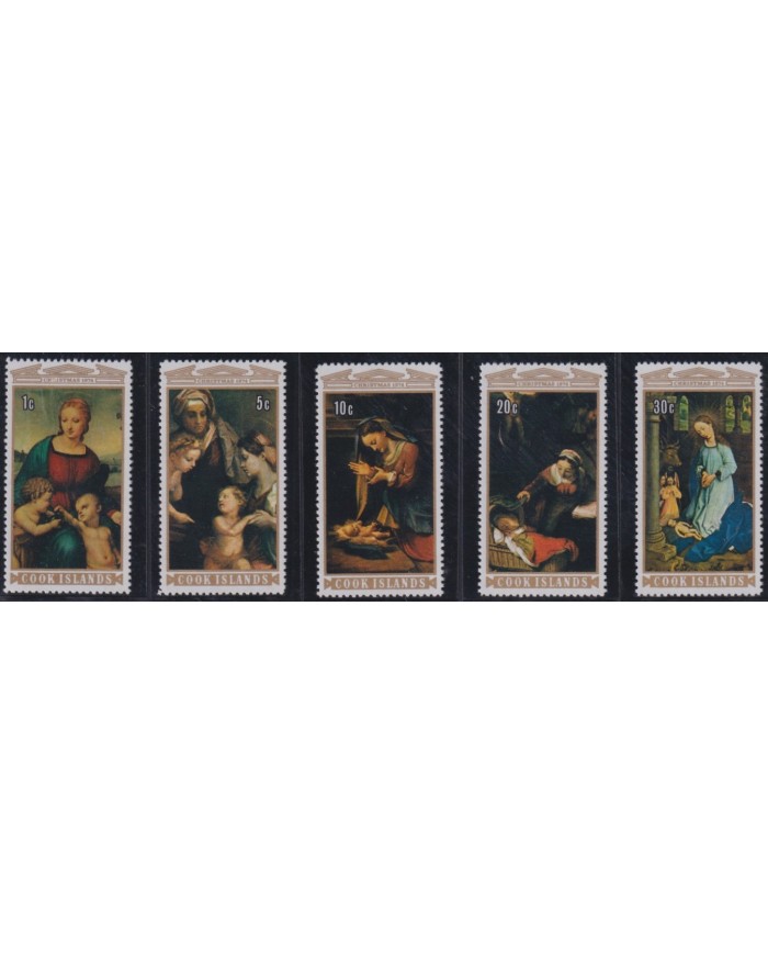 F-EX38501 COOK MNH 1974 CHRISTMAS NAVIDAD RENAISSENCE MADONNA PAINTING.