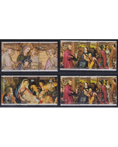 F-EX38502 AITUTAKI MNH 1975 CHRISTMAS NAVIDAD BARTHOLOME MONTAGNA MADONNA PAINTING.