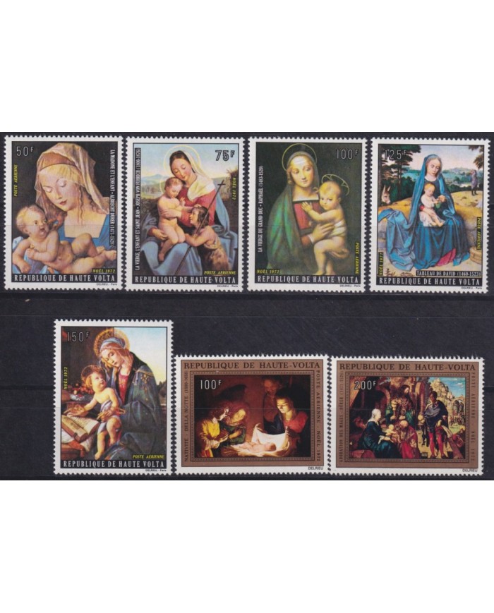 F-EX38509 UPPER VOLTA MNH 1972 CHRISTMAS NAVIDAD ART DURER RAPHAEL DAVID PAINTING RENASSENCE.