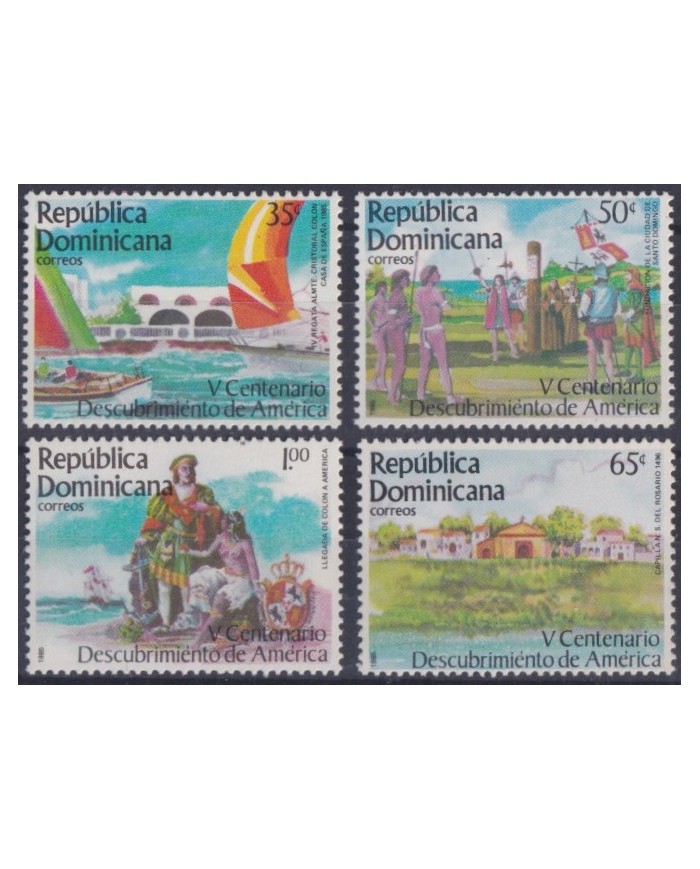 F-EX38534 DOMINICANA REP MNH 1985 DISCOVERY COLUMBUS LANDFALL SHIP REGATTA.