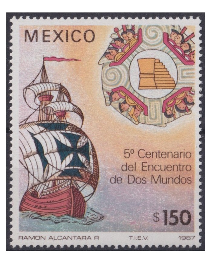 F-EX38546 MEXICO MNH 1987 DISCOVERY COLUMBUS SHIP BARCOS.