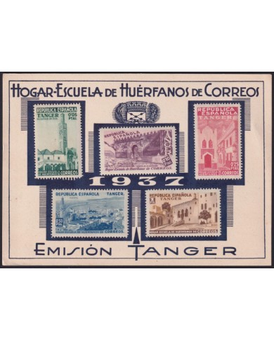 Z221 ESPAÑA SPAIN TANGER MARRUECOS MOROCCO 1937 HUERFANOS DE CORREOS CARD.