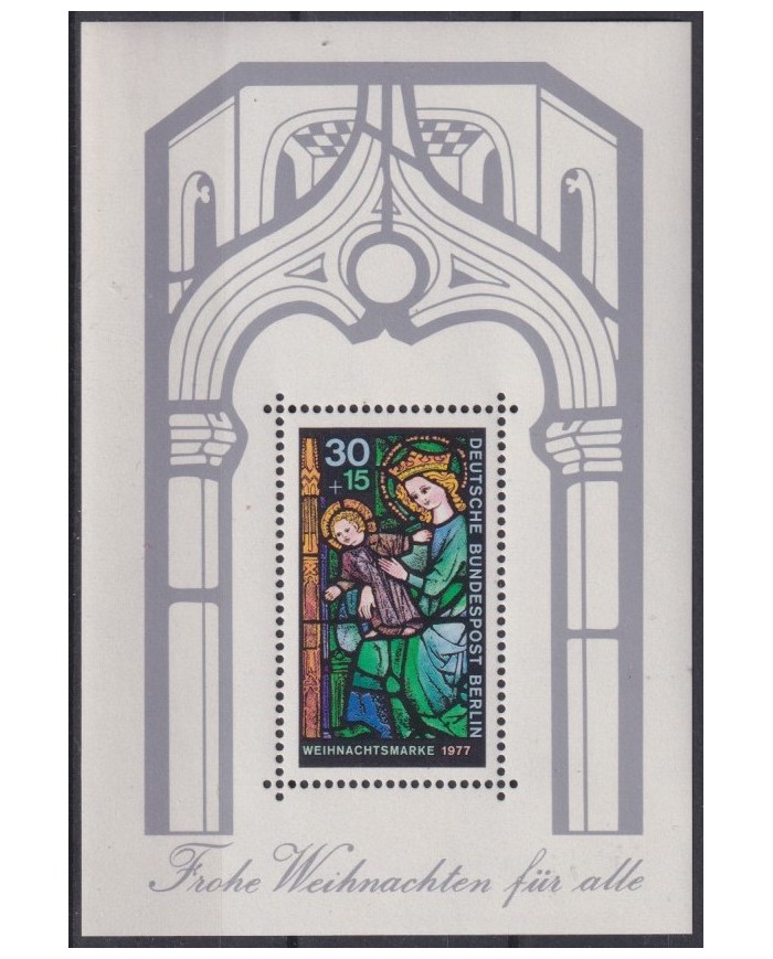 Z76 GERMANY BERLIN MNH 1977 ART PAINTED GLASS VITRALES.
