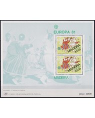 Z209 PORTUGAL MADEIRA MNH 1981 EUROPA TRADITIONAL DANCE SHEET.
