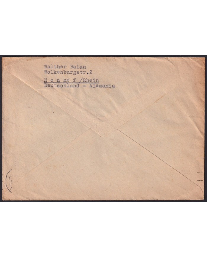Z113 GERMANY 1949 SPECIAL CANCEL COVER TO BARCELONA, ESPAÑA SPAIN.