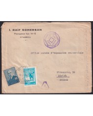 Z176 TURKEY 1919 CENSORSHIP WWI COVER TO SWITZERLAND.