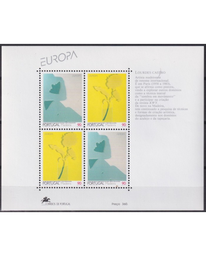 F-EX40186 PORTUGAL MADEIRA MNH 1993 ART LOURDES CASTRO.