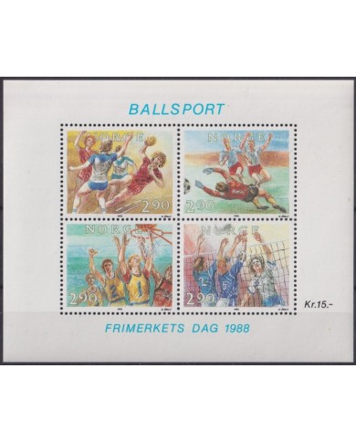 F-EX40333 NORWAY NORGE NOREG MNH 1988 BALLSPORT BASKET SOCCER FOOTBALL.