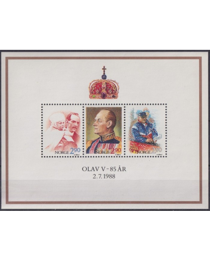 F-EX40335 NORWAY NORGE NOREG MNH 1988 KING OLAV V.