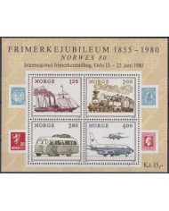 F-EX40340 NORWAY NORGE NOREG MNH 1980 NORWEX SHIP RAILROAD BUS AVION AIRPLANE.
