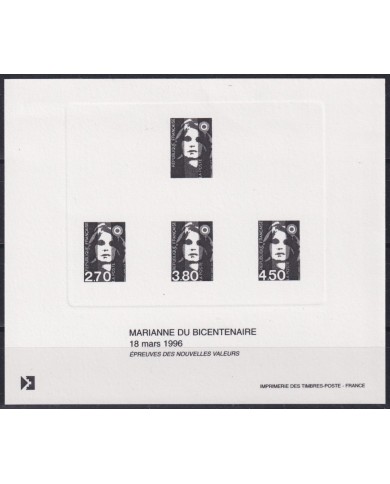 F-EX40403 FRANCE MNH 1996 DELUXE PROOF SHEET MARIANNE.