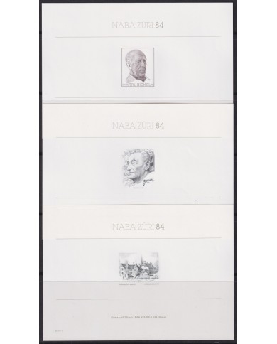 F-EX40405 SWITZERLAND MNH 1984 DELUXE PROOF SHEET NABA ZURICH.