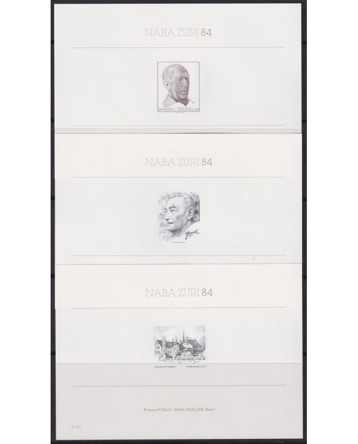 F-EX40405 SWITZERLAND MNH 1984 DELUXE PROOF SHEET NABA ZURICH.