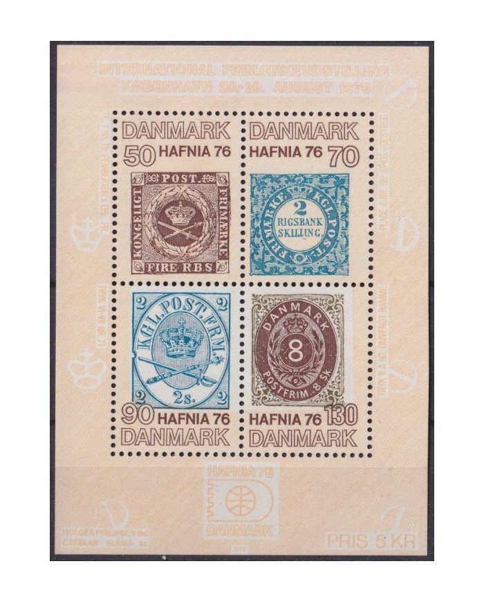 F-EX40341 DANMARK DENMARK MNH 1976 SHEET HAFNIA76 PHILATELIC EXPO.