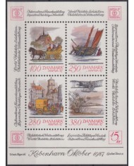 F-EX40331 DANMARK DENMARK MNH 1987 SHEET HAFNIA87 PHILATELIC SHIP AIRPLANE.