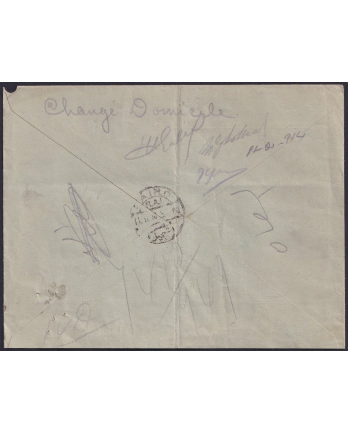 F-EX24482 EGYPT 1914 REGISTERED COVER SPHYNX PYRAMID.