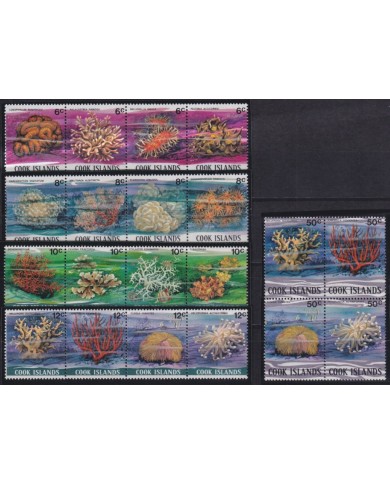 F-EX27304 COOK IS MNH 1980-82 FISH REEF CORAL FISH MARINE LIFE 77 STAMPS.