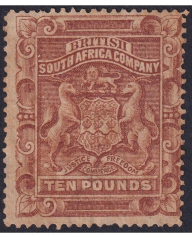 F-EX27616 BRITISH SOUTH AFRICA Co 10 POUND CAT. 4500€.