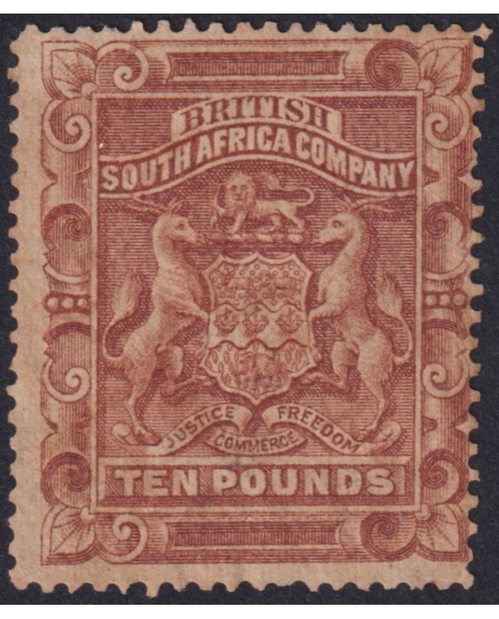 F-EX27616 BRITISH SOUTH AFRICA Co 10 POUND CAT. 4500€.
